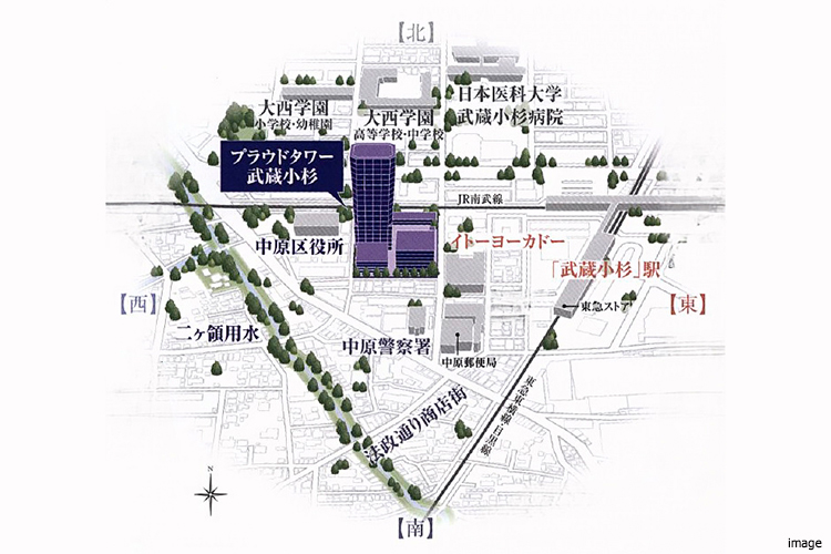 立地概念図｜プラウドタワー武蔵小杉